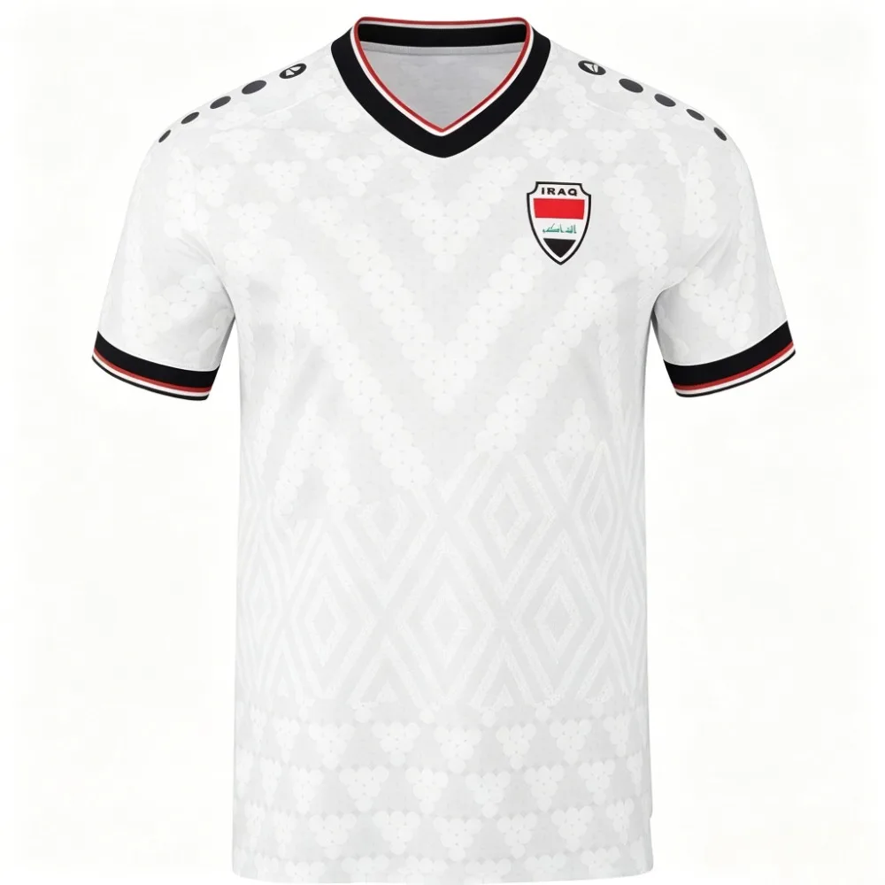2026 Iraq Style Football Jersey Lightweight Breathable Sports Tee Green White Soccer Fan Shirt Family Matching Sports 3D T-shirt