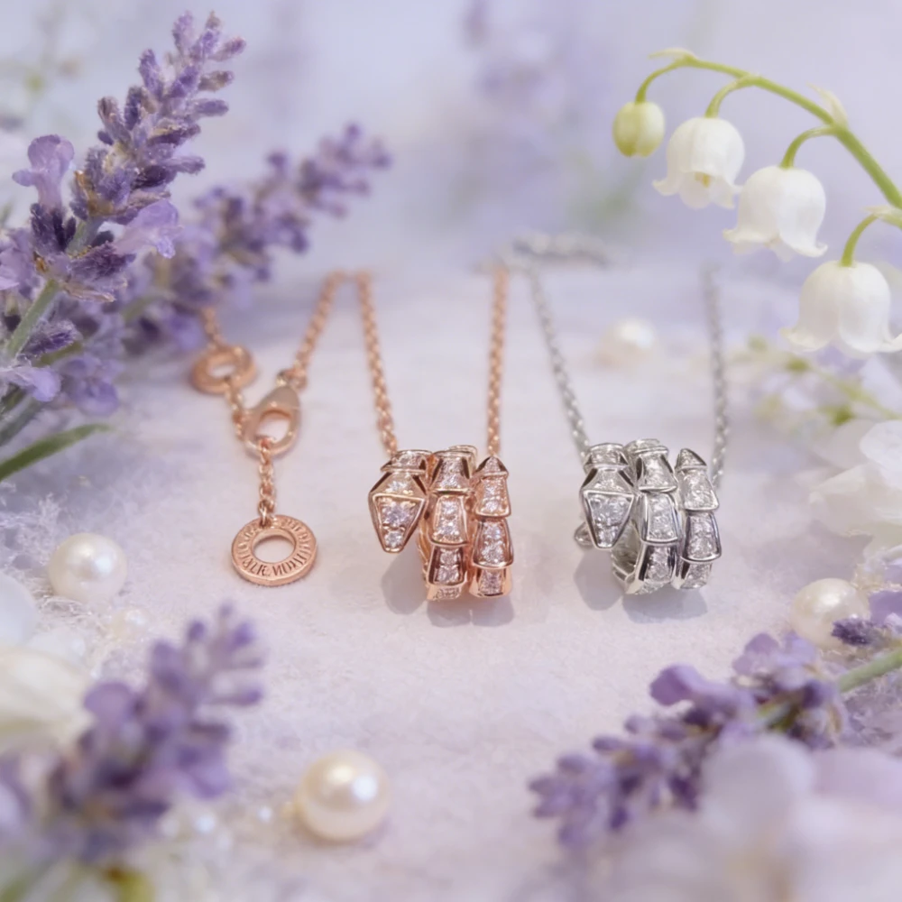 

Premium Jewelry French Original Design Diamond-Embedded Multi-Circle Snake Necklace OL Valentine's Day Wedding Gift