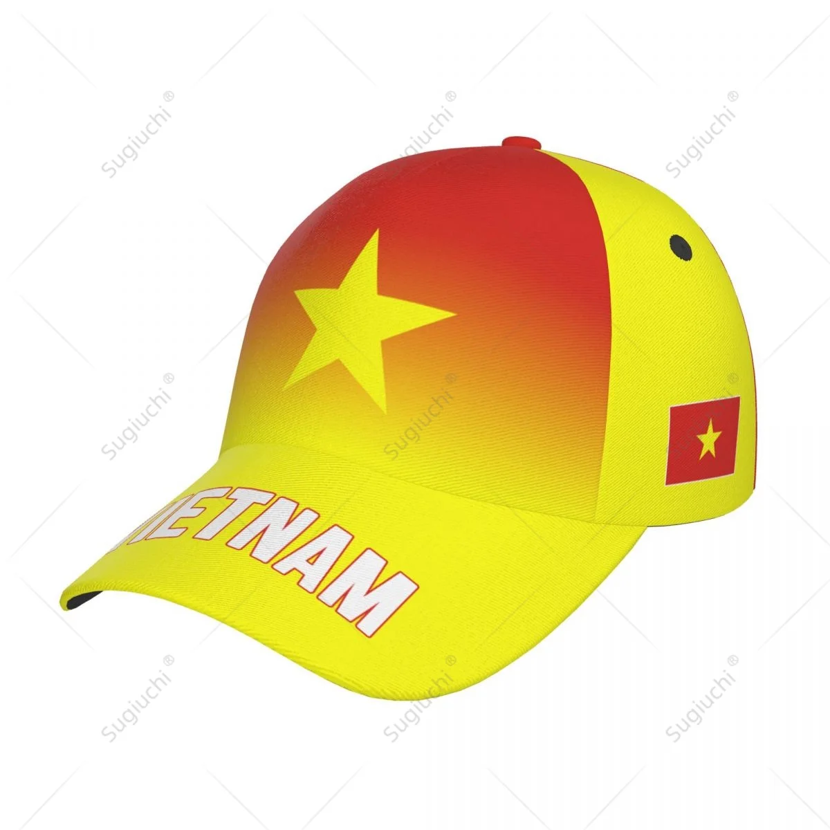 Unisex Baseball Cap Hat Vietnam Flag Gradient Color 3D Printing for Tennis Outdoor Bike Bicycle Golf Baseball Sports Fans