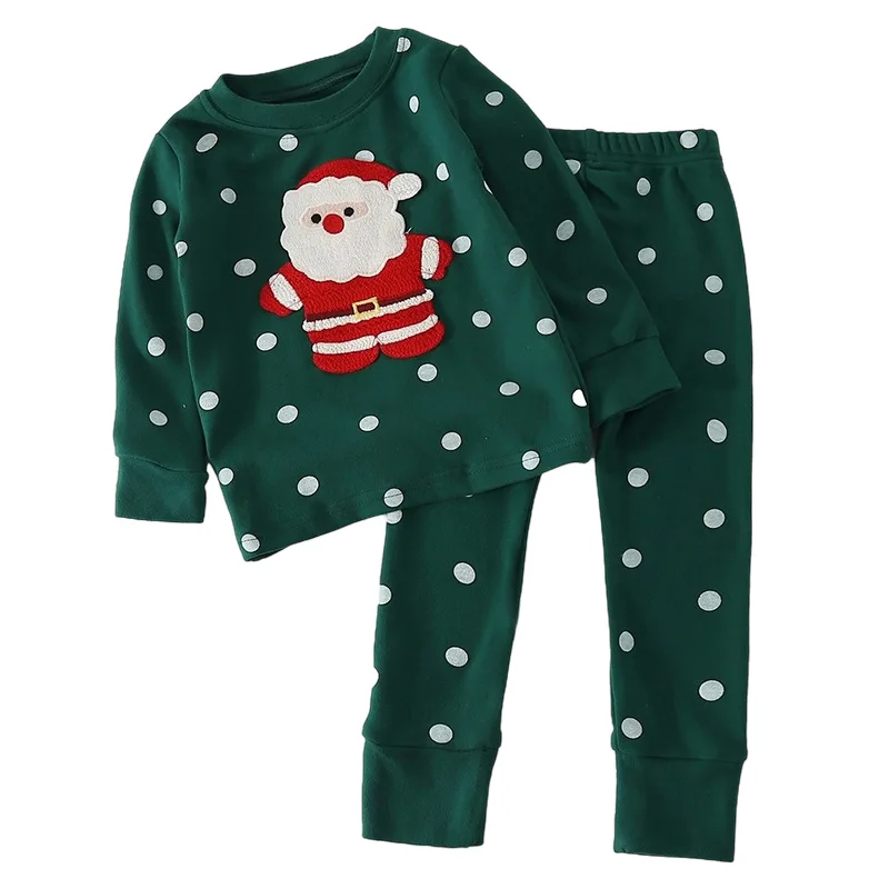 Christmas Children's Sets Pajamas Warm Underwear Set Autumn/Winter Pajamas Baby Home Clothes For Girls Boys 6