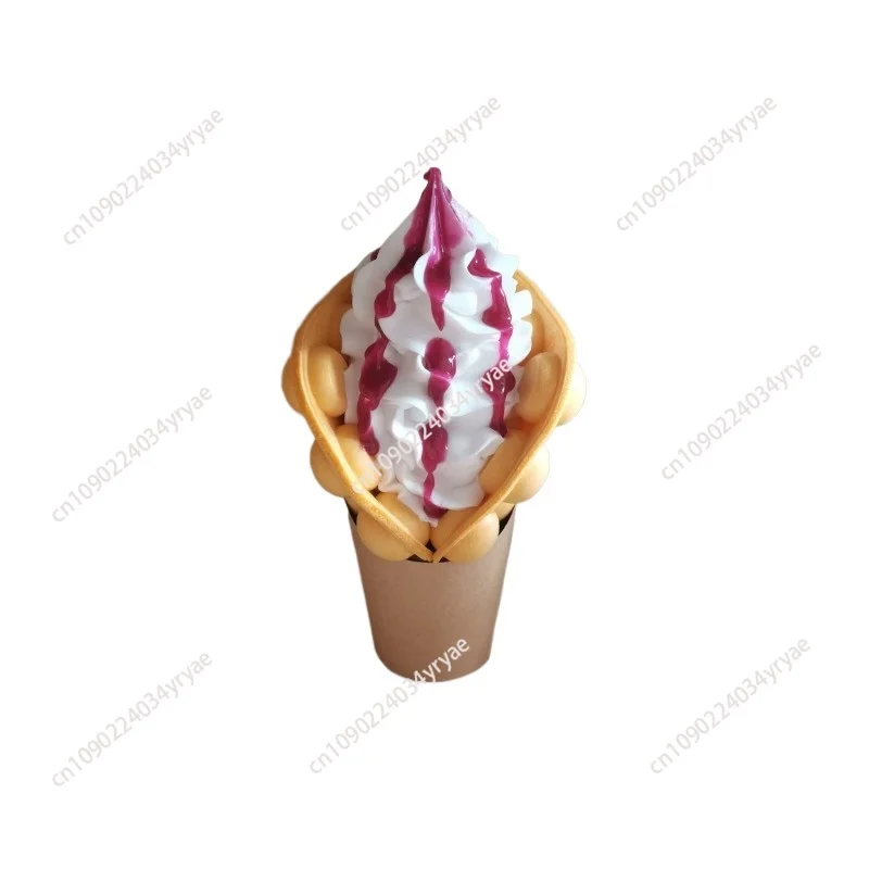 Plastic Fake Egg Puffs Mold Simulation Chocolate Bubble Waffle Ice Cream Model Decoration Window Display Crafts Photograph Props