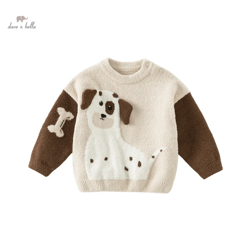 Dave Bella 2023 New Autumn Winter Girls Boys Baby Children Clothes Top Knitted Sweater Pullover Cartoon Fashion Casual DB4237853