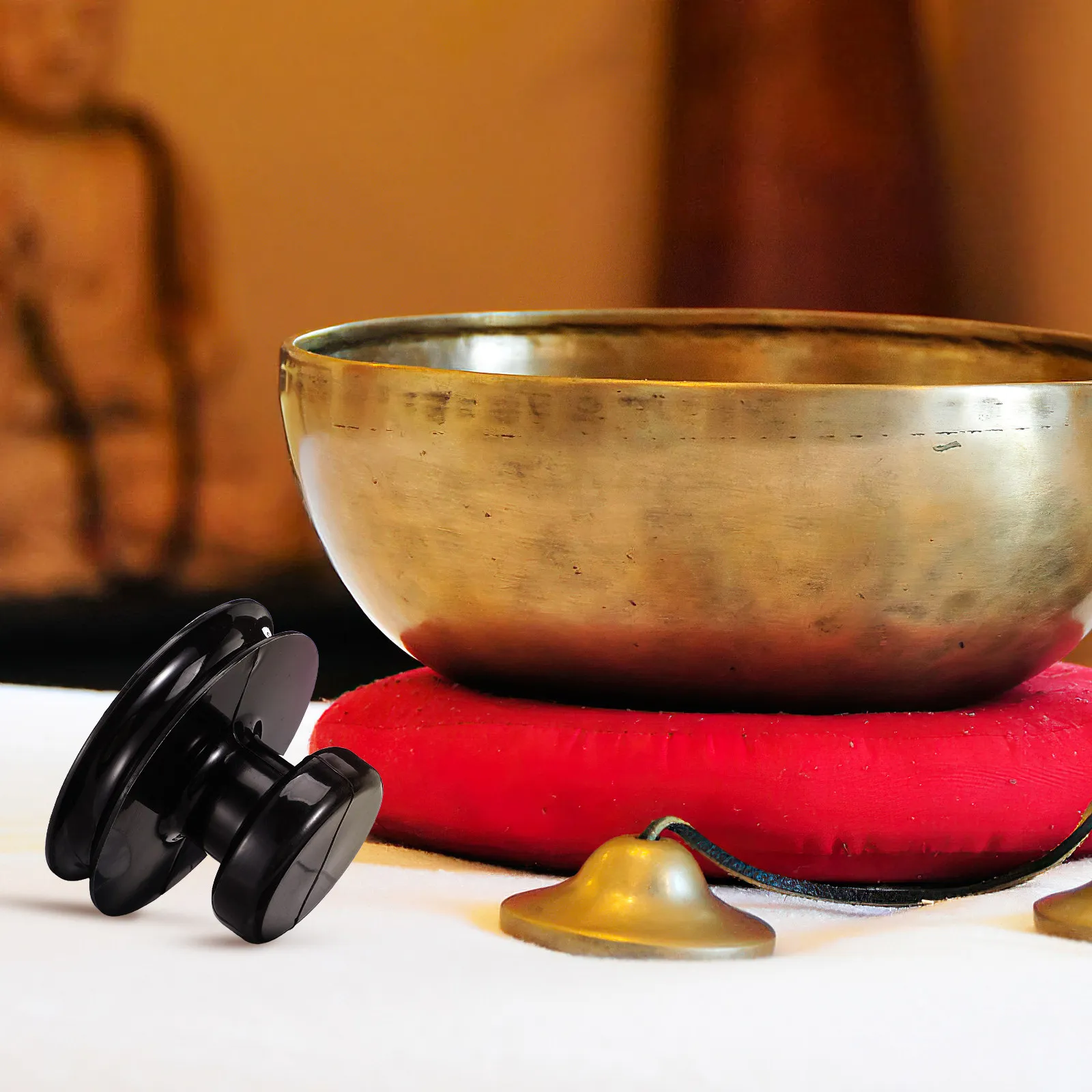 

2Pcs Premium Rubber Suction Handle for Tibetan Singing Bowl Compact Storage Easy Use No Tools Required Spiritual Meditation Bowl