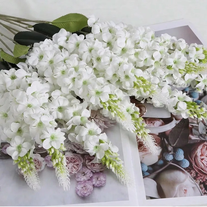 5 Stück Künstliche Blumen Shyacinth Rattan für Wohnzimmer, Hochzeit, Feier, Garten, Wanddekoration, Geschenkbox, DIY-Zubehör