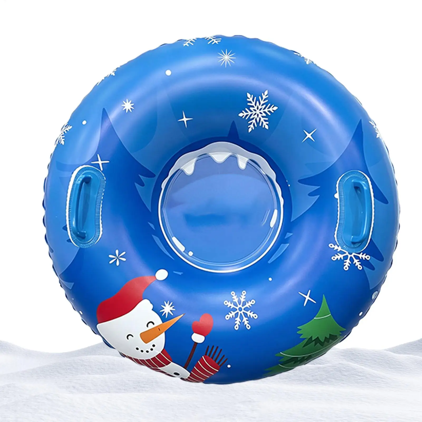 Sledding Tube Round Inflatable Snow Sliding Ring With Handle Thickened Sledding Ring For Outdoor Winter Driveway Walkway Pool