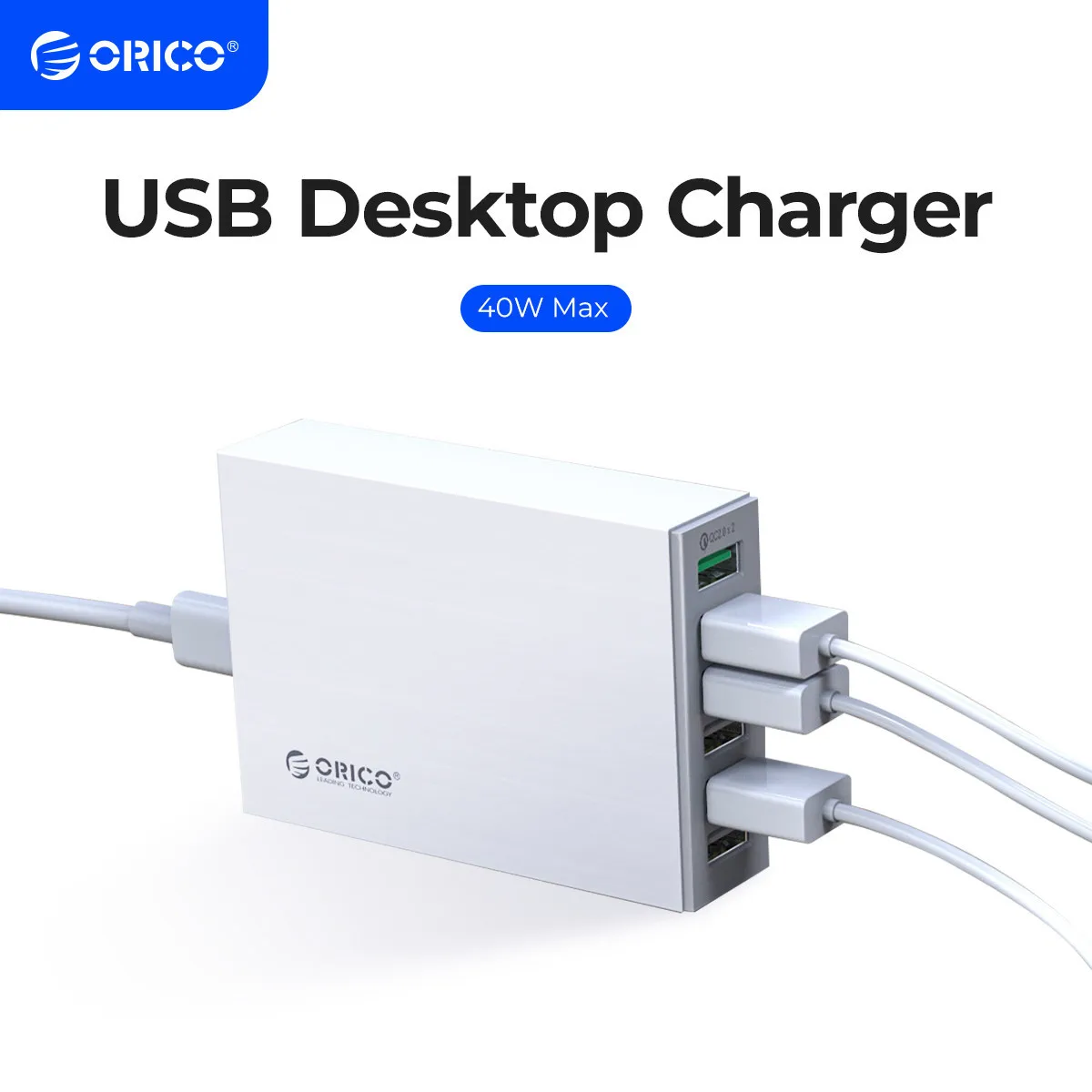 

ORICO Sub-brand QIC 6 Ports QC2.0 USB Fast Charger USB Desktop Charger 40W Max Charging Station For IPhone Samsung Xiaomi