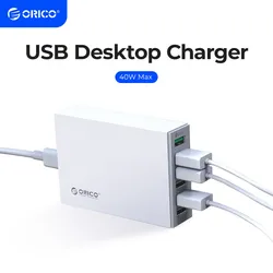 ORICO Sub-brand QIC 6 Ports QC2.0 USB Fast Charger USB Desktop Charger 40W Max Charging Station For IPhone Samsung Xiaomi