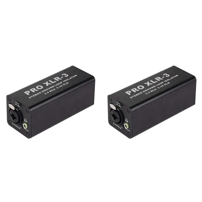 

2X PRO XLR-3 стерео изолятор контура заземления 3,5 RCA 6,35 XLR аудио шумовой фильтр шумоподавитель изолятор для ПК