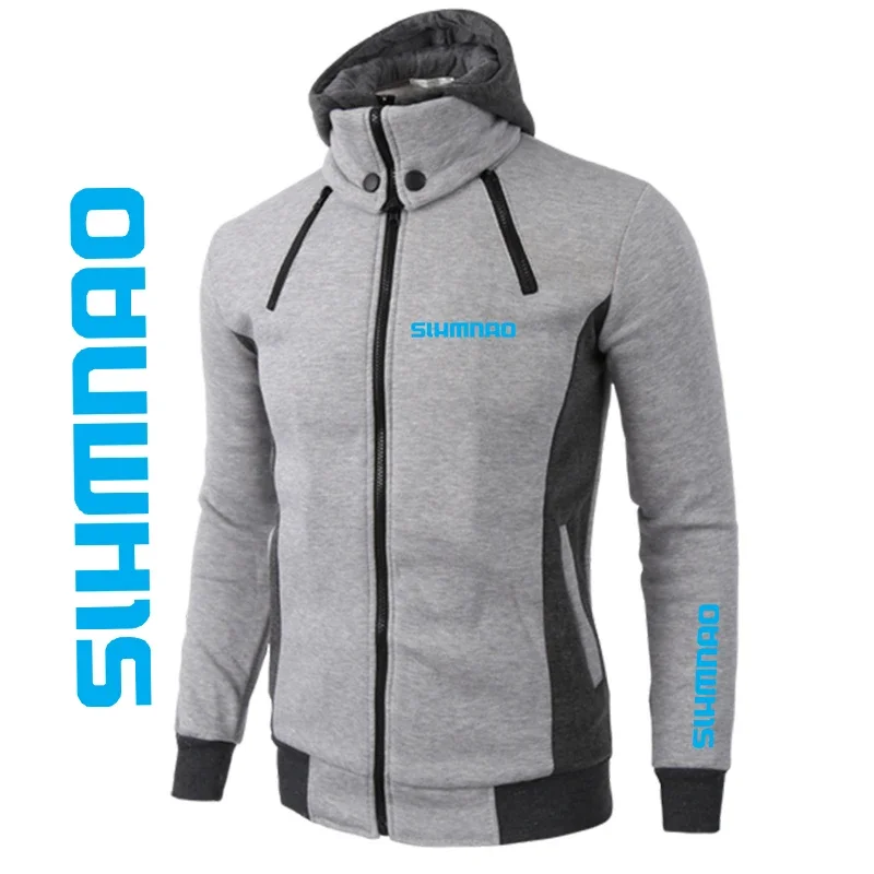 

2025 New Fishing Hooded Thickened Sweater Men's Casual Autumn/Winter Multi Pocket Jacket Casual Outdoor Windbreaker Cycling Coat