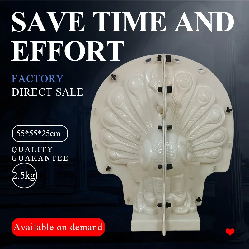 Decorative Precast Concrete Peacock Mold Garden Animal Statue Casting Mould for Outdoor Home Garden Decor