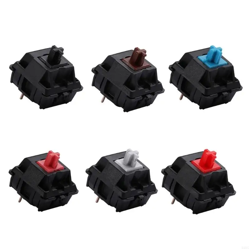 E65C 4PCS New Original CherryMX Switches 3-Pin Mechanical Keyboards Pink Black Blue Tea Redness Silver Shafts Button Switches