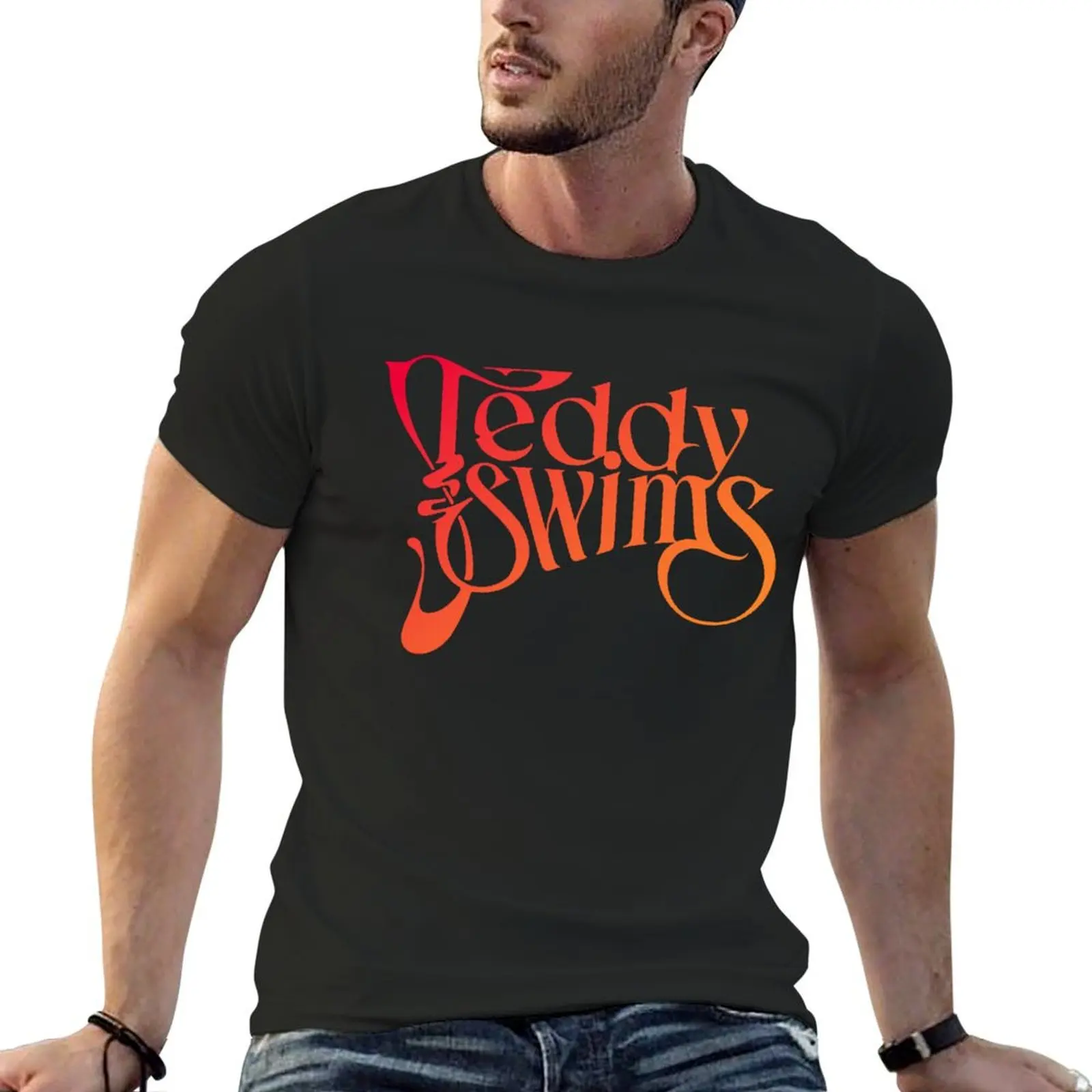 SWIMS TEDDY T-Shirt blacks quick-drying hippie clothes Short sleeve tee men