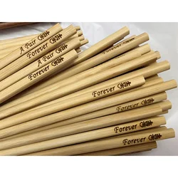 100 Sets Personalised Engraved Chopsticks Customized Wooden Chopsticks LOGO Wedding Restaurants Hotels