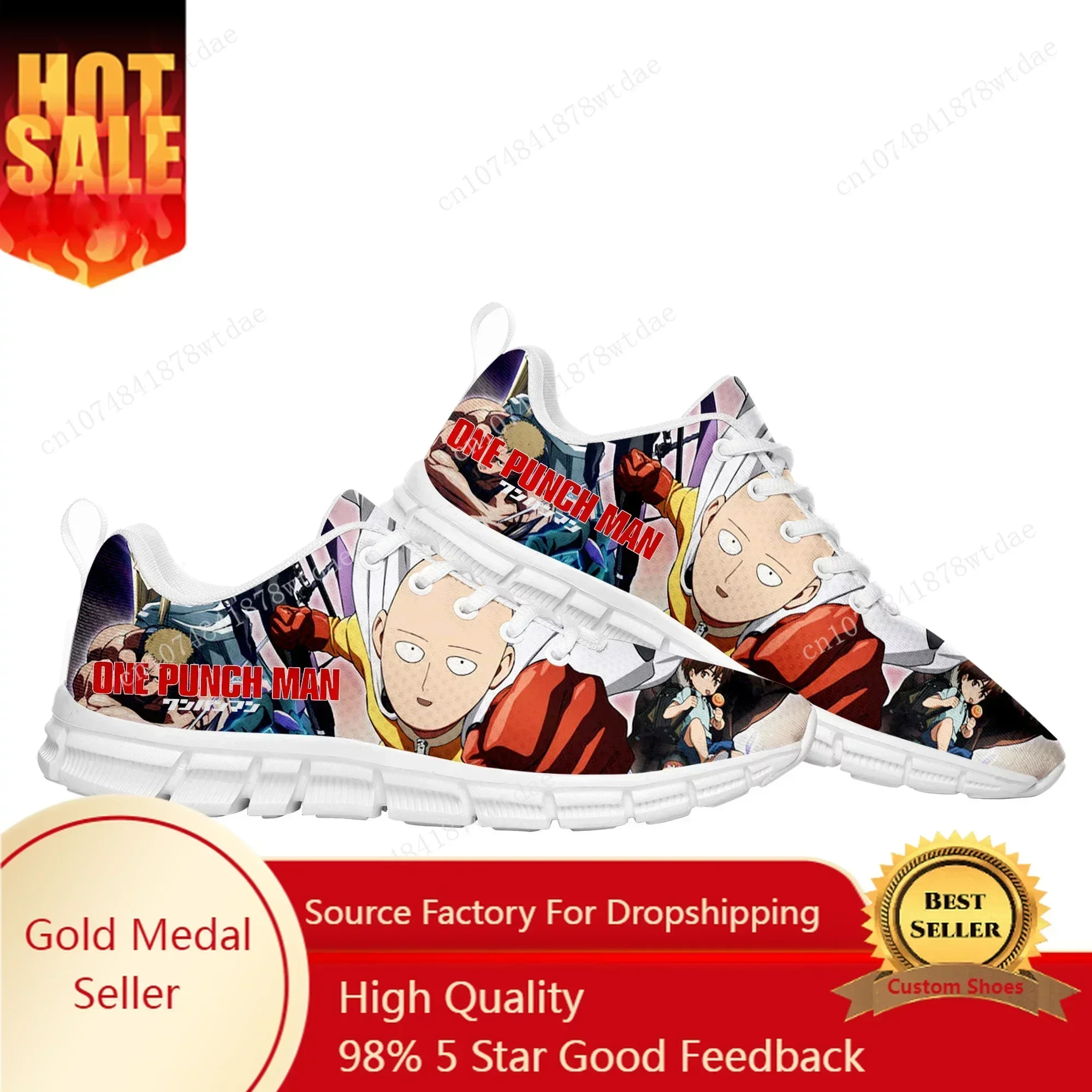 One Punch Man Sports Shoes Mens Womens Sneakers Saitama High Quality Manga Comics Sneaker Custom Shoe
