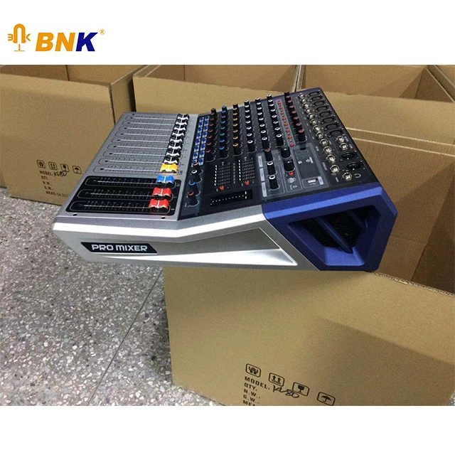 BNK Professional 8 Channel Power Mixer Amplifier And Speakers DJ Controller/Audio Console Mixer