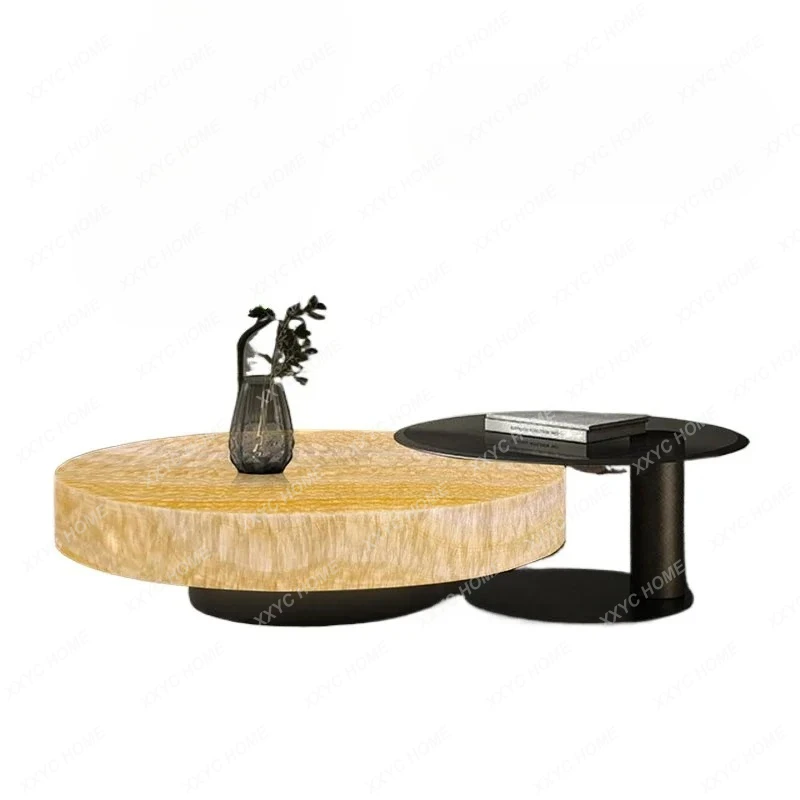 X New Marble Coffee Table Living Room Home Round Combination Simple Modern Customizable Coffee Table