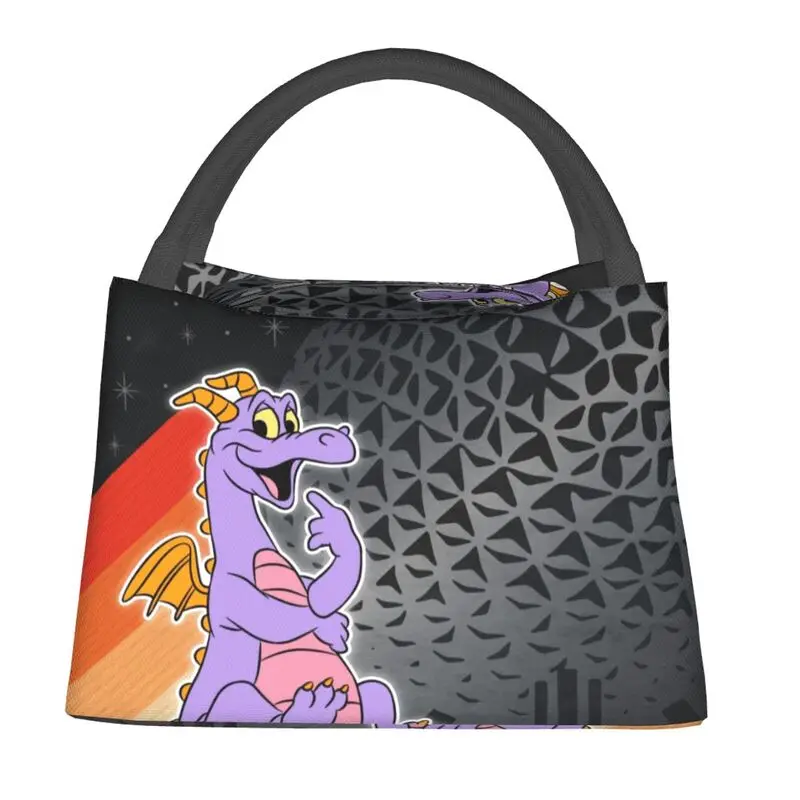 Figment Rainbow Dragon Insulated Lunch Bag for Women Waterproof Epcot Center Dinosaur Cooler Thermal Lunch Box Work Picnic