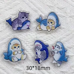 10pcs/batch cartoon animal acrylic charm cute cat pendant handmade search for DIY jewelry accessories