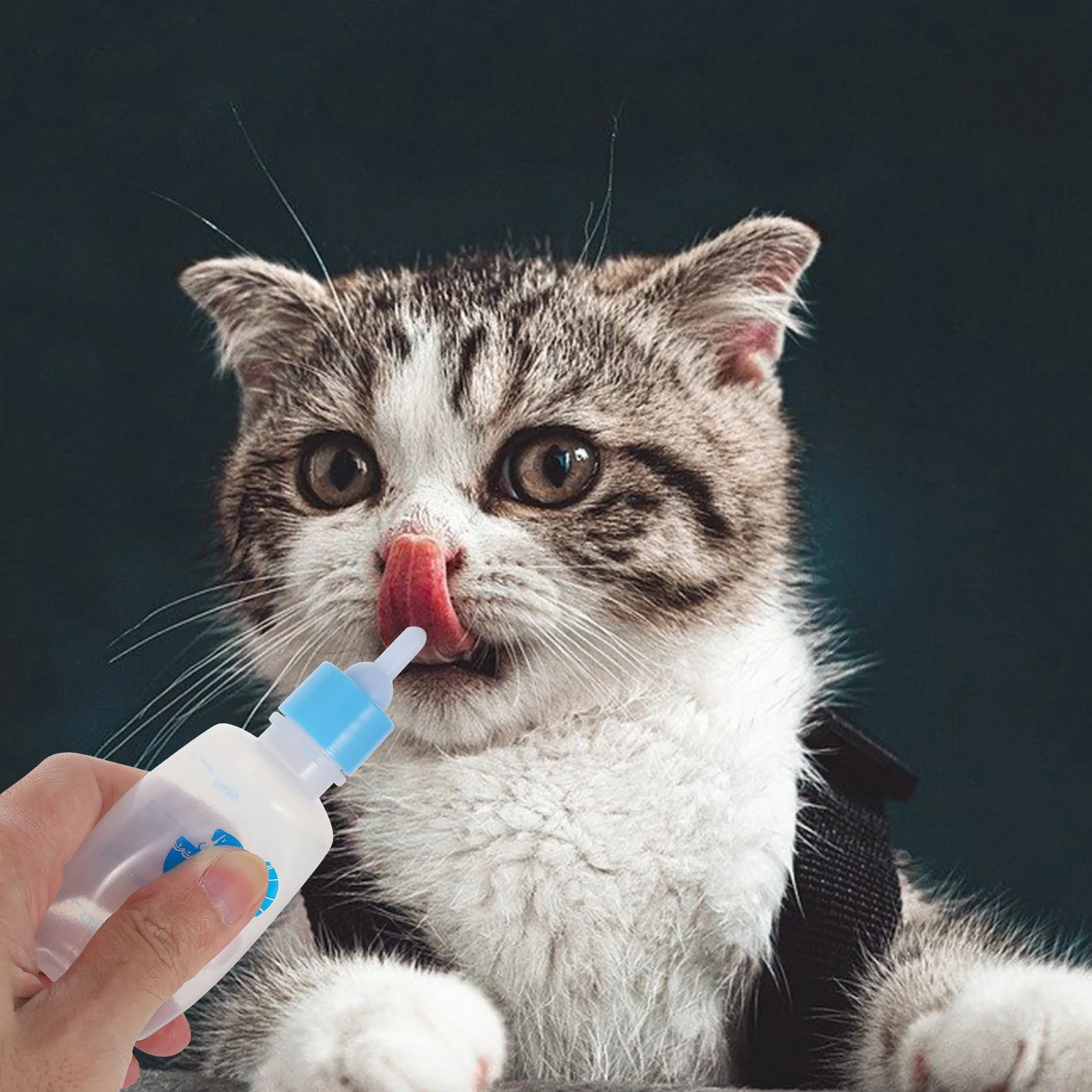 

2Pcs Puppy Milk Feeding Bottles Soft Silicone Nursing Baby Cat Bottle Reusable Portable Lightweight Small Feeder Kitten