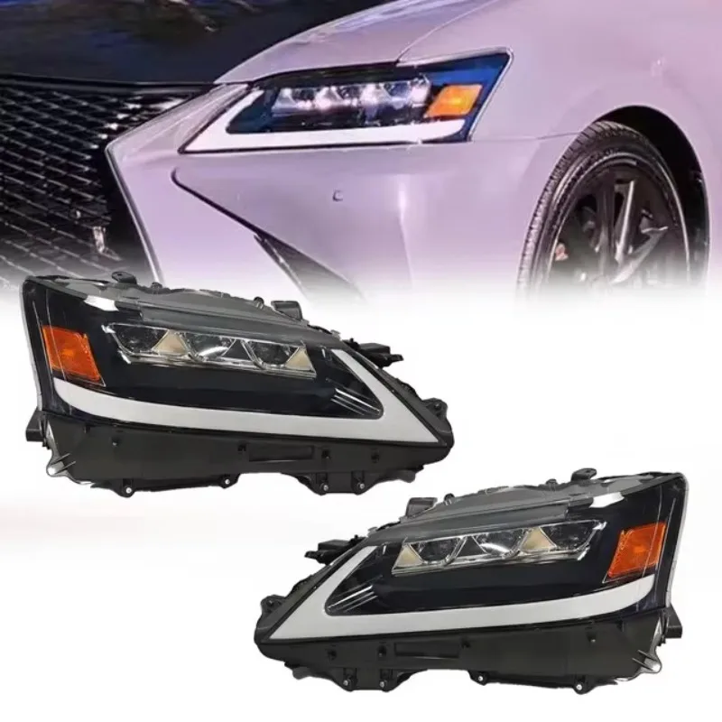 Plug and Play Modified 3 Eyes LED Headlamp for 2012 2013 2014 2015 Lexus GS350 GS250 GS300H GS450H LHD  Headlight