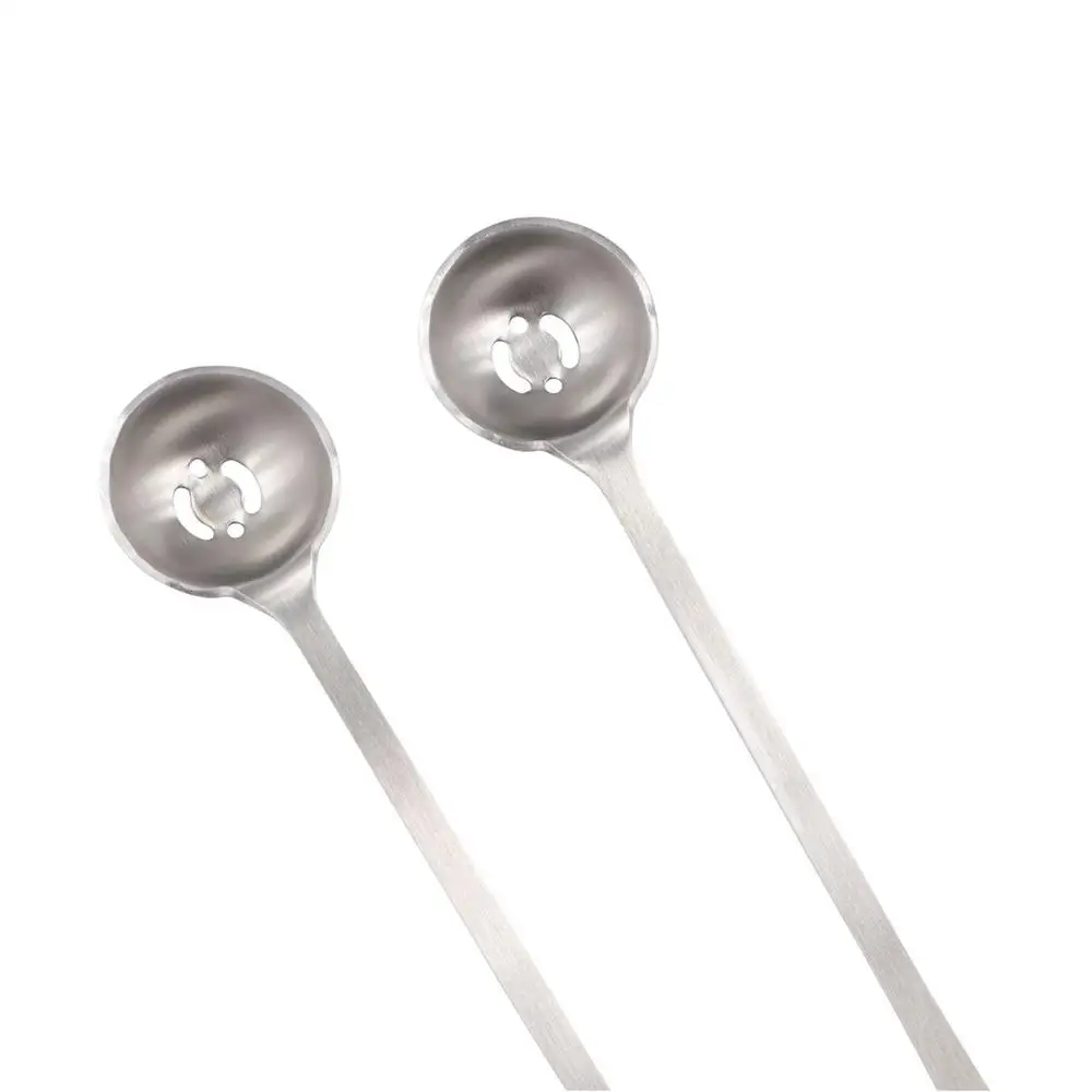

Stainless Steel Olive Strainer Spoon with Drain Hole Long Handle Jam Slotted Spoon Olive Scoop Pickle Spoons Meatball