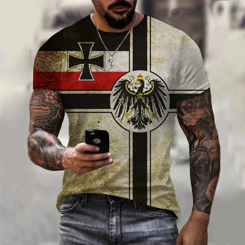 New World Flag T Shirt For Men 3d Print Germany Graphic T-shirts Oversized Short Sleeve Vintage Tops Unisex O Neck Clothing