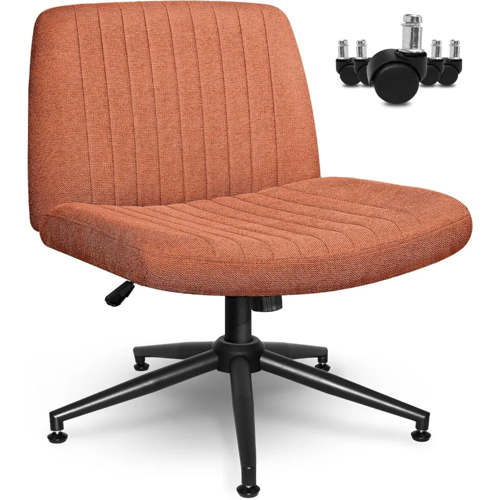 كرسي مكتب مريح بأرجل متقاطعة مع عجلات ومقعد مبطن للاستخدام في المكتب المنزلي وغرفة النوم #6