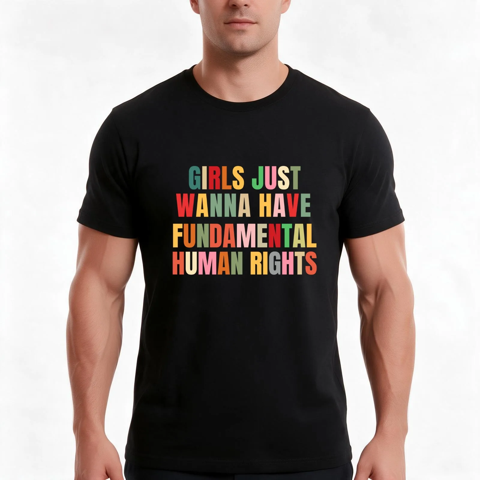 Girls Just wanna Have Fundamental Rights T-Shirt Summer Casual Cotton Tee Oversized Streetwear Tops Vintage Graphic Print