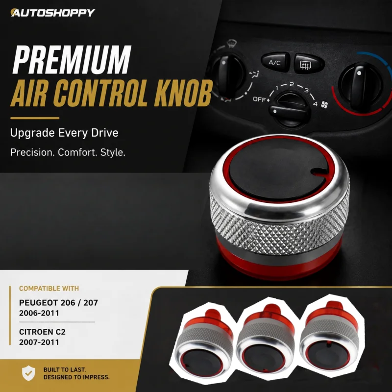 

Car AC Knob For Peugeot 206 207 2006-2011 for Citroen C2 2007-2011 3Pcs Air Conditioning Heat Control Switch Knob Accessories