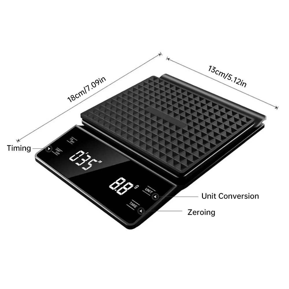 5kg/10kg Electronic Kitchen Scale Multifunction Stainless Steel Measuring Weighing Baking Scale Waterproof Rechargeable Scale