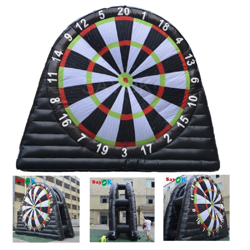 SAYOK 4mH Double Side Inflatable Soccer Dart PVC Inflatable Football Dart Double-deck Board Games for Party Event Sports