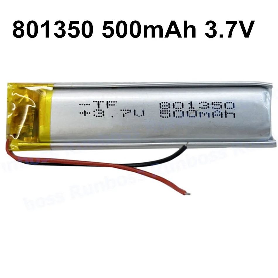 1-10pcs 801350 500mAh 3.7V Lithium Polymer Battery for Speaker Bluetooth Headset MP3 GPS DVD Bluetooth Recorder E-Books Camera