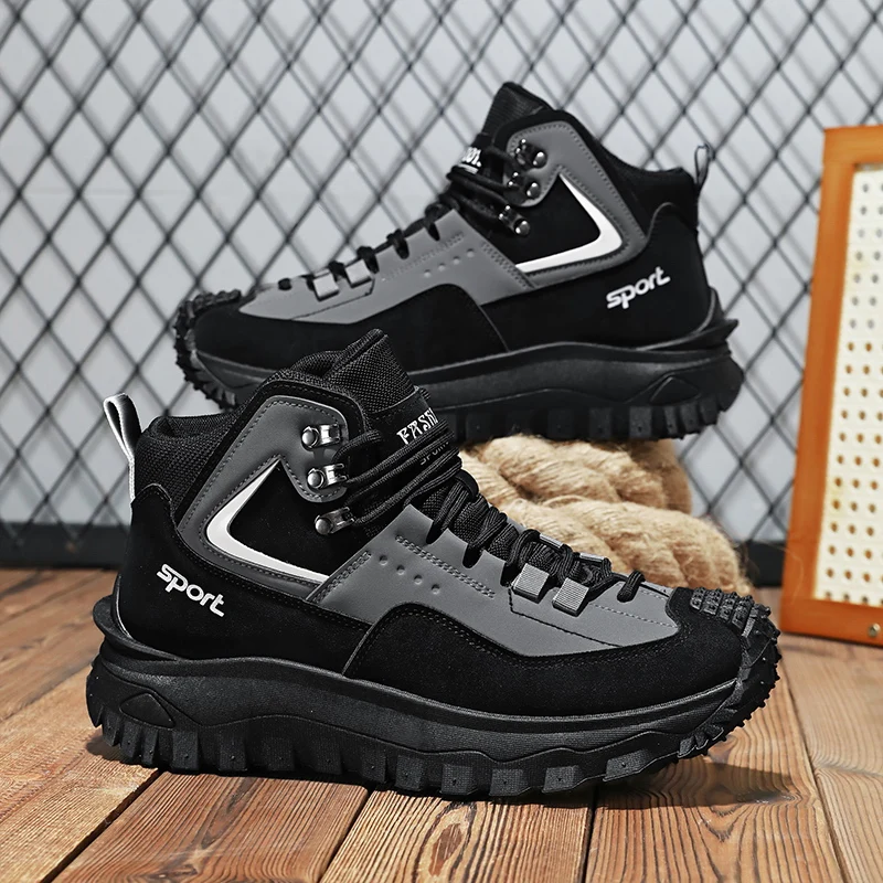 Men's Fashionable Low-Top Color-Blocked Outdoor Sports Shoes, with Comfortable Lining, Elastic Thick Non-Slip Sole, Excellent Grip, Suitable for Outdoor Hiking, Mountaineering, Camping, and Other Activities