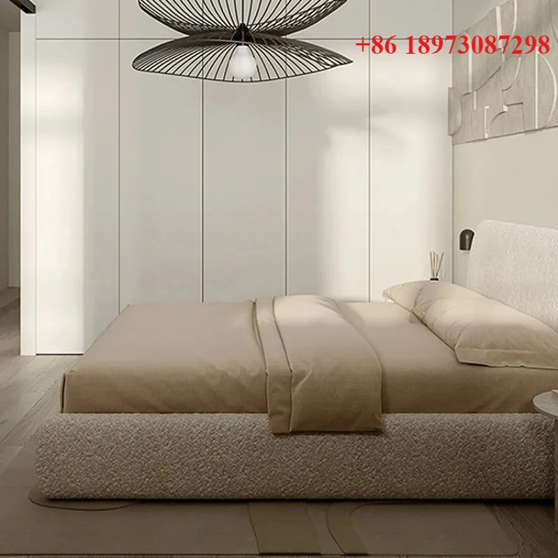 

Beauty Aesthetics Bed High Quality Cream Light Luxury Wedding Modern Bed Minimalist Aesthetics Princess Muebles Unique Furniture