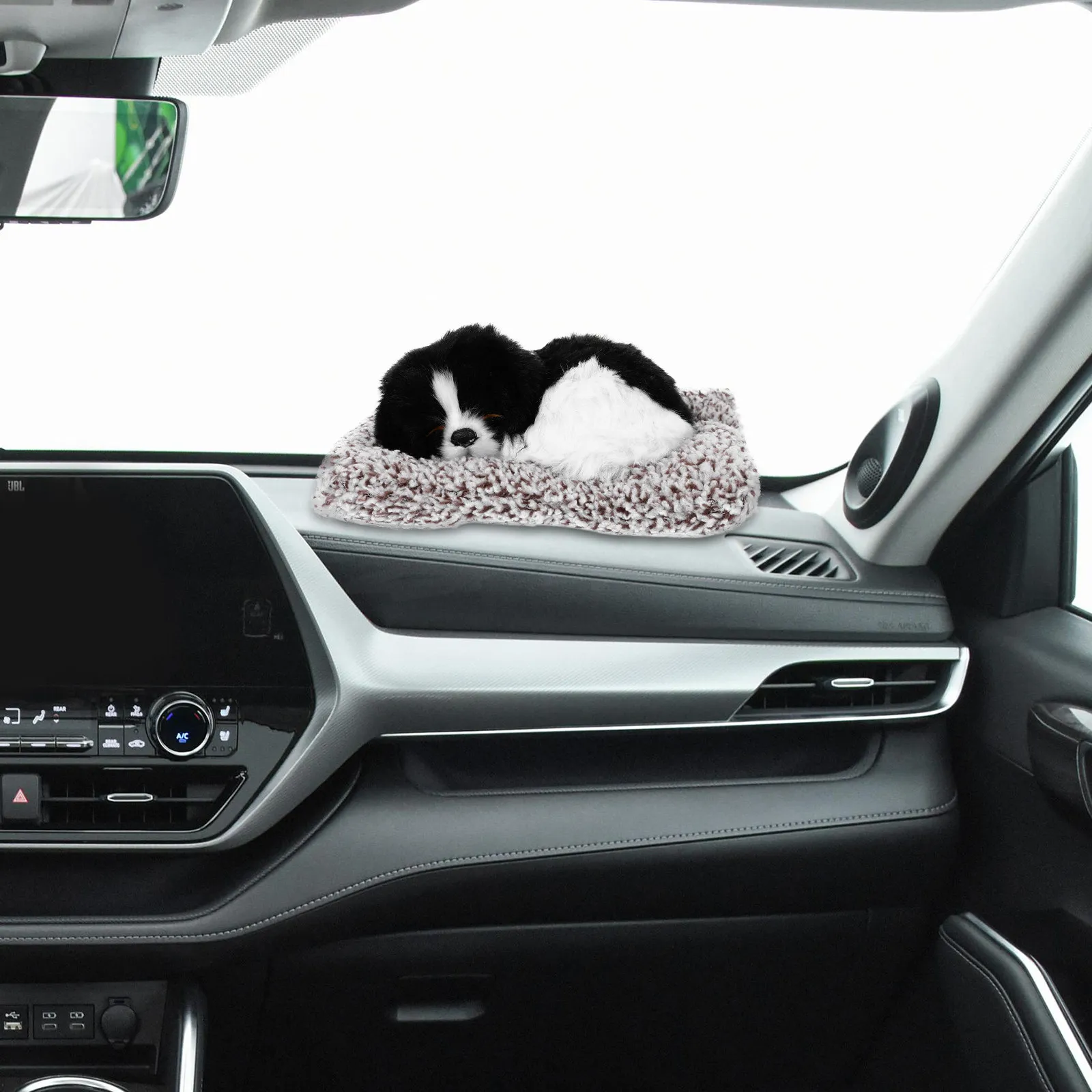 Bamboo Charcoal Cat Ornament Realistic Animal Statue for Car Dashboard Home Office Pet Decor