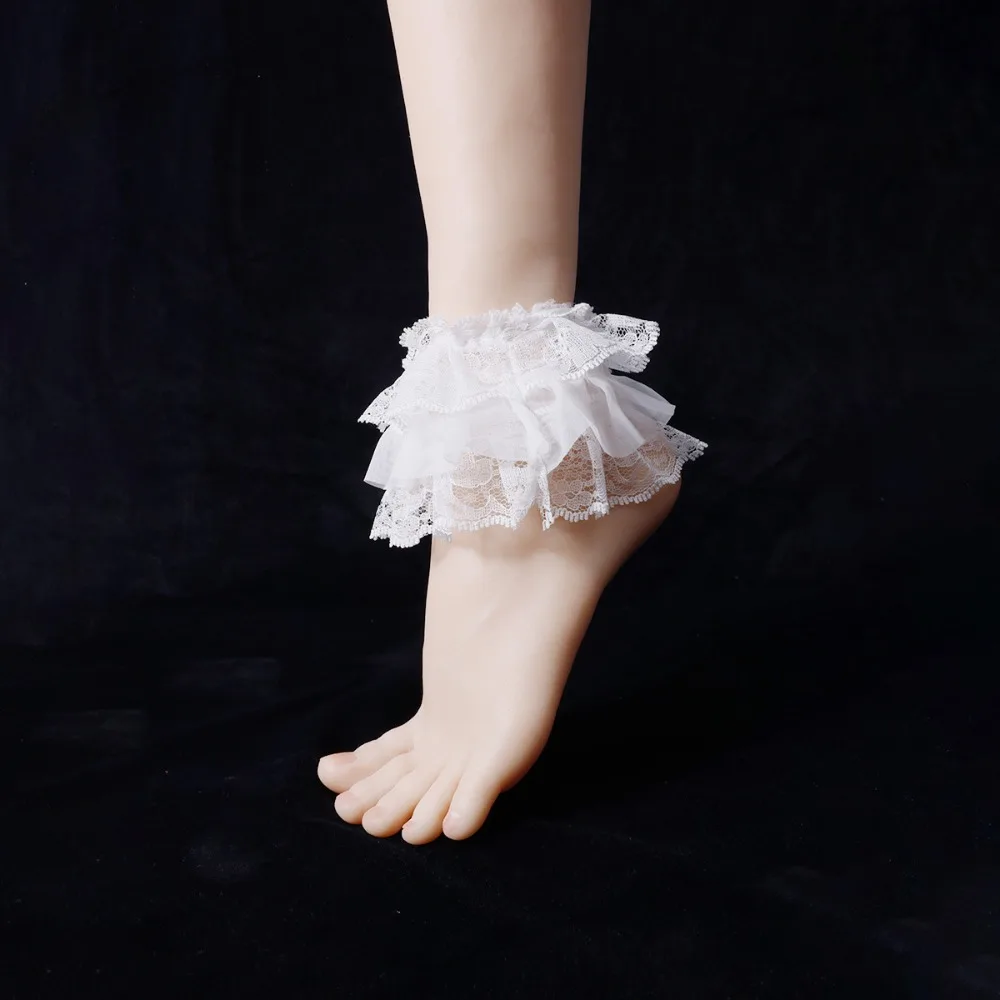 1pair Lolita Style Muti-Layer Short Sock Covers Trim Soft Leg Decoration Trim Sock Covers JK
