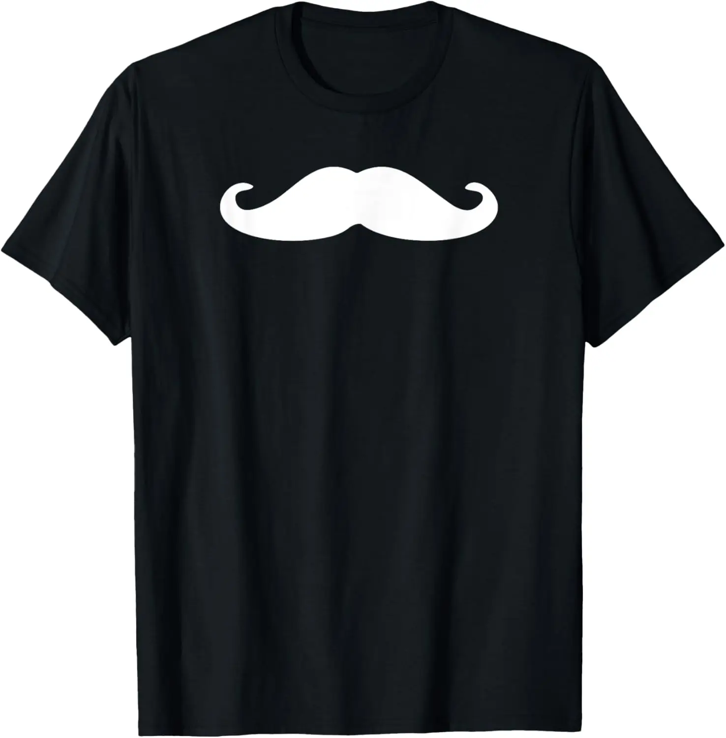 White Mustache Print Logo T Shirt for Men, Women, Kids T-Shirt