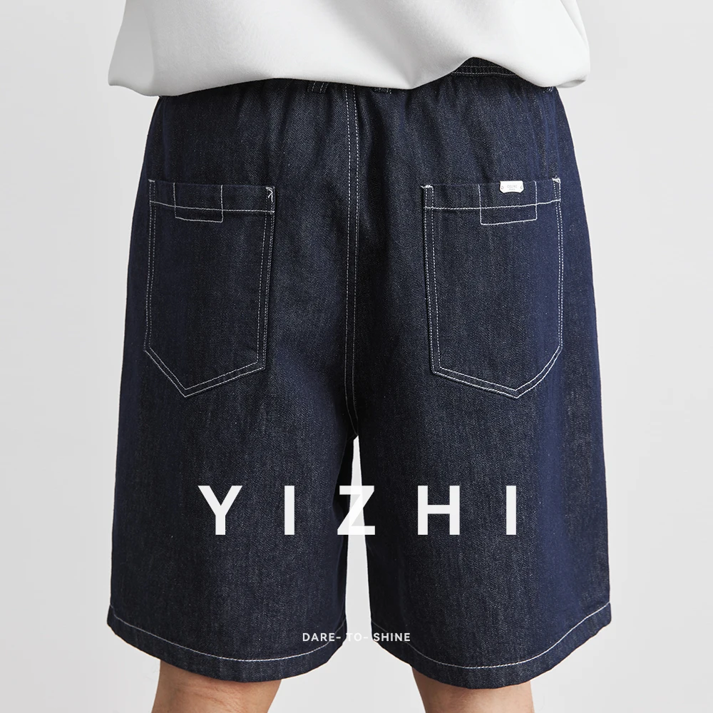 2025 Men's Fashion Denim Shorts Summer Thin Loose Breathable Korean Straight Shorts Cotton Fabric Pocket Design Versatile