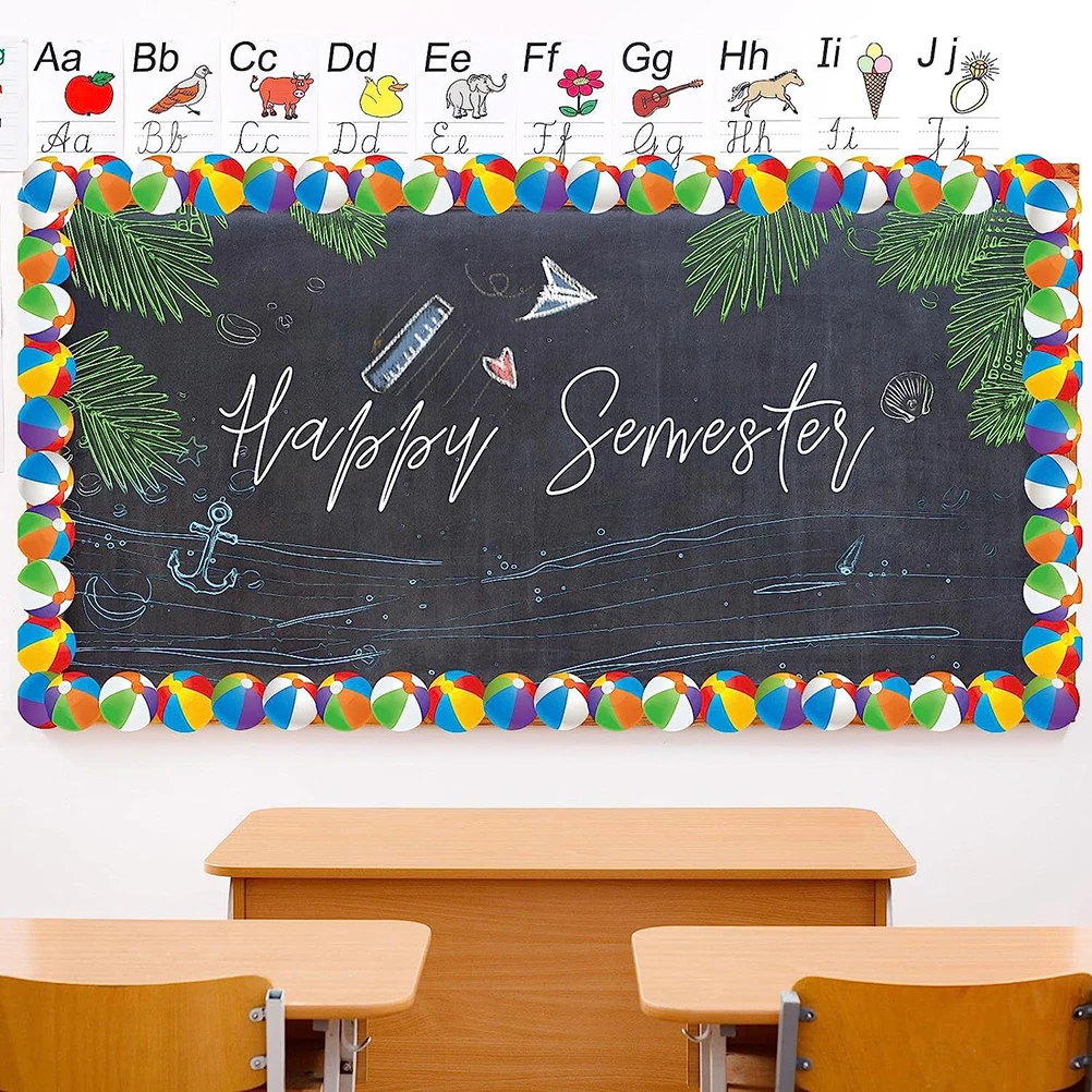 

Beach Ball 7 6CMx21M Wear Bulletin Accessory Resistant Bulletin Board Classroom Blackboard Border Decal Craft