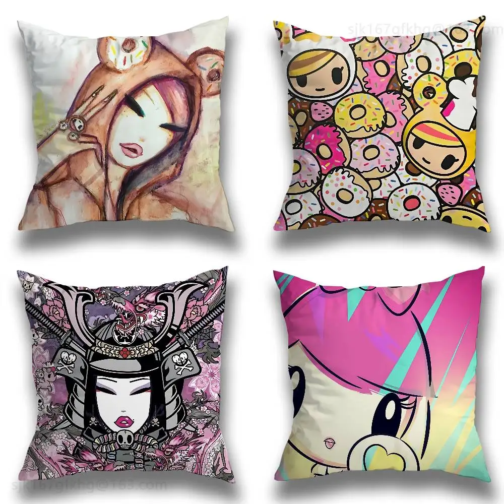 

Fashion T-tokidokiS Pillow Case Anti-dustmite Pillowcase Invisible zipper silky short plush Sofa cushion cover