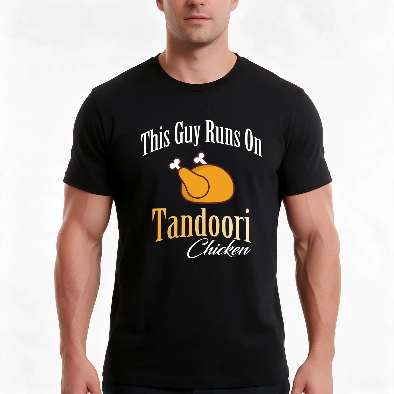 Tandoori Chicken Indian Food Lover T-Shirt, Summer Casual Cotton Tee, Oversized Streetwear Tops, Vintage Graphic Print