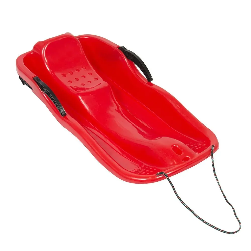 Lightweight Plastic Snow Sled with Reinforced Handles and Brakes Easy-to-Carry Sports & Entertainment Product
