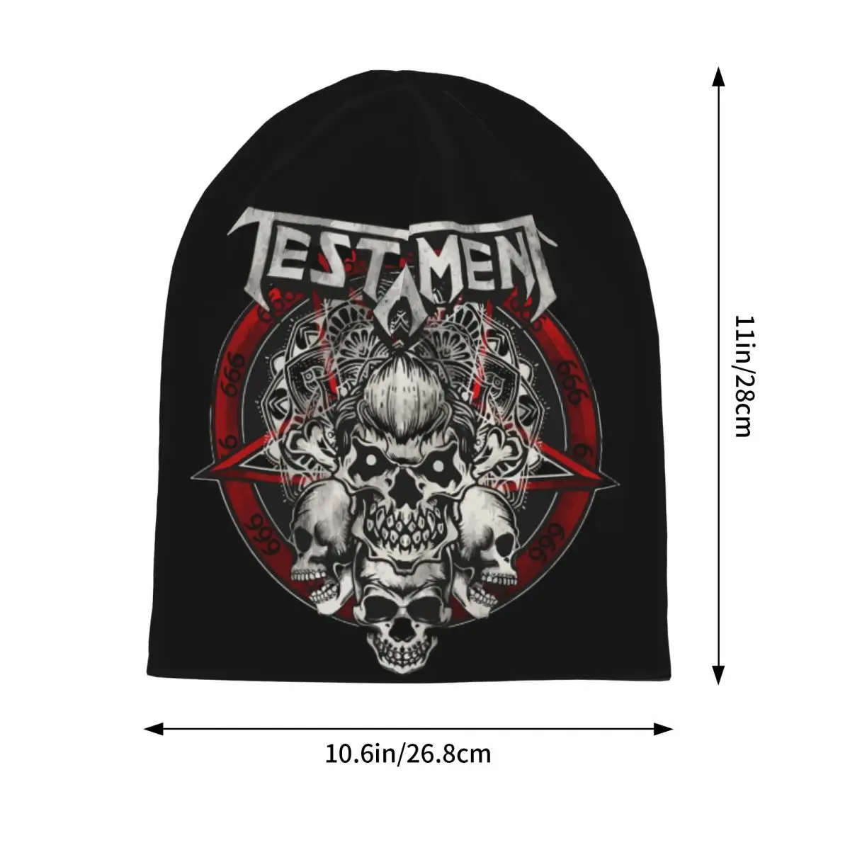 Man Testament Thrash Metal Band Skullies Hat Accessories Popular Heavy Metal Dual-use Bonnet Knit Hat