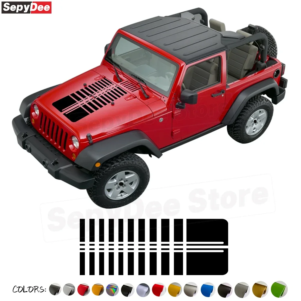 

2Pcs Car Hood Stickers For Jeep SUV Off-Road 4x4 Auto Body Engine Cover Bonnet Vinyl Decals Car Accessories