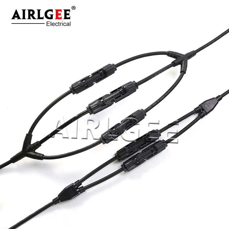 IP67 1 To 2/3/4 Way Solar PV Connector Y Type Connector Male To Female Parallel Connection Solar Panel System