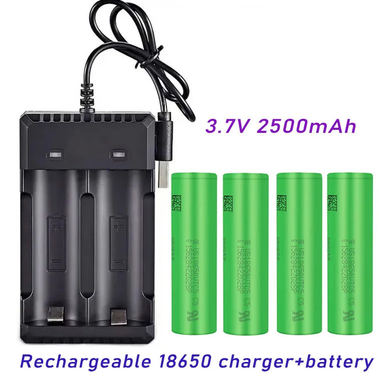 

100% Original 3.7V US18650 VTC5 2500mAh Lithium ion Rechargeable Battery VTC5 25A Flashlight Toy Discharge+charger