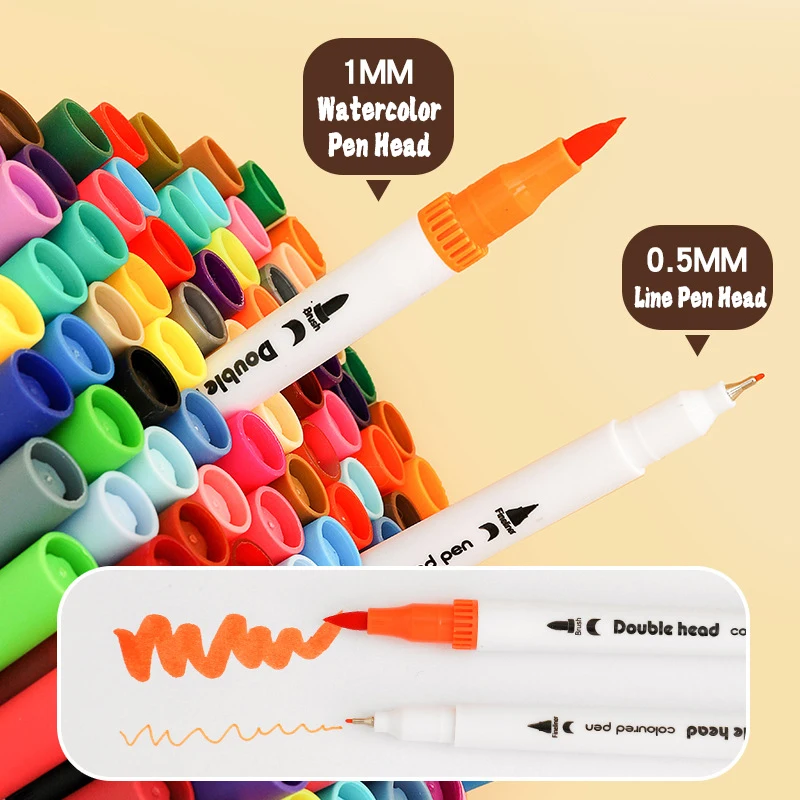 12-168 Colors Double Head Art Markers Pen Set Watercolor Coloring Manga Sketching Drawing Oily Marker Set Fineliner Calligraphy