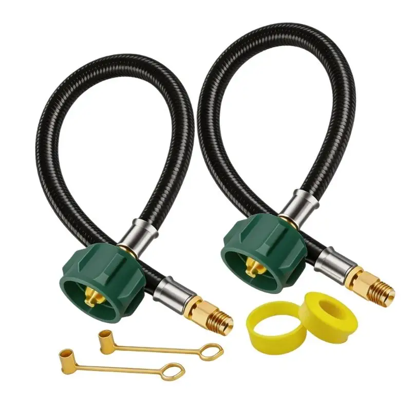 Picture 6: Premium Motorhome Propane Supply Hose With QCC Connection For Trailers Camping And Road Trips Easy Install 2 Pack