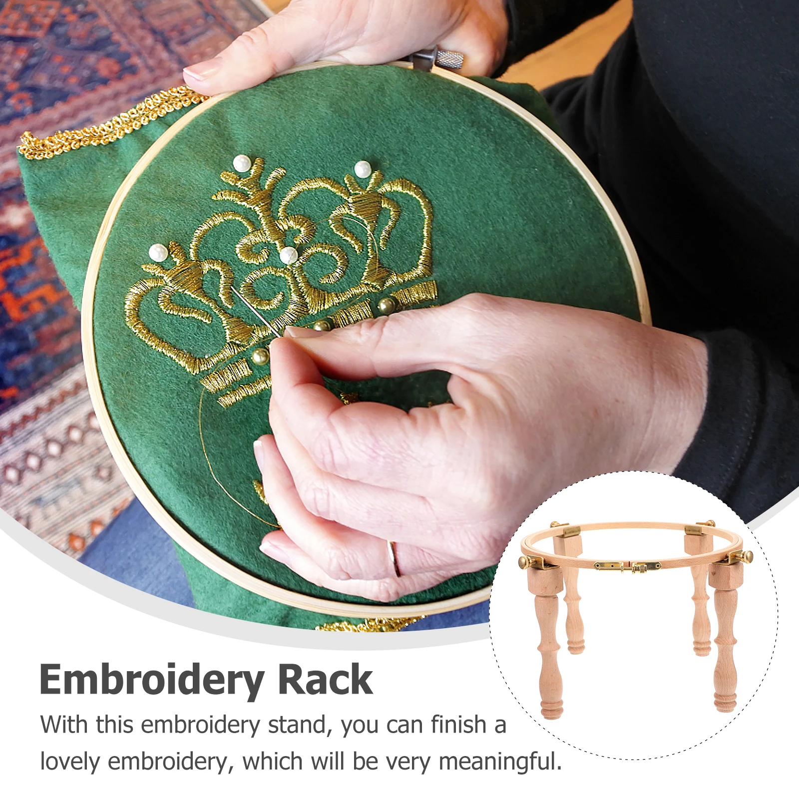 

1 set 1 Set Wooden Embroidery Hoop Adjustable Height Cross Stitch Ring Craft Stand For Diy Handmade Embroidery Supplies
