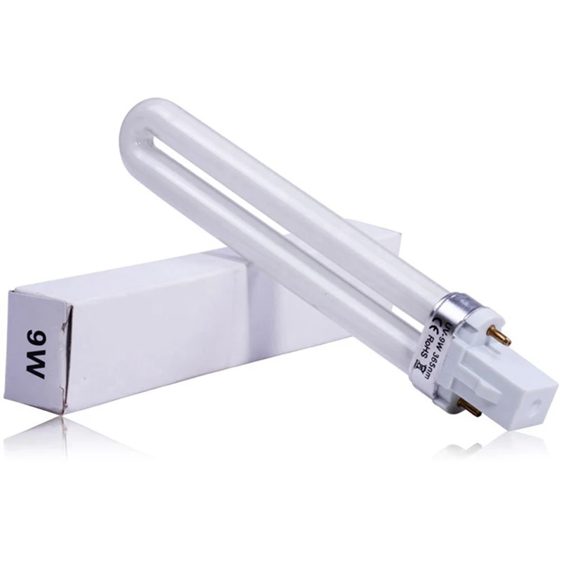 New Professional Electronic 8Pcs 365Nm 9W Nail Dryer UV Lamp Light Bulb Tube Replacement Art Nail Polish Manicure